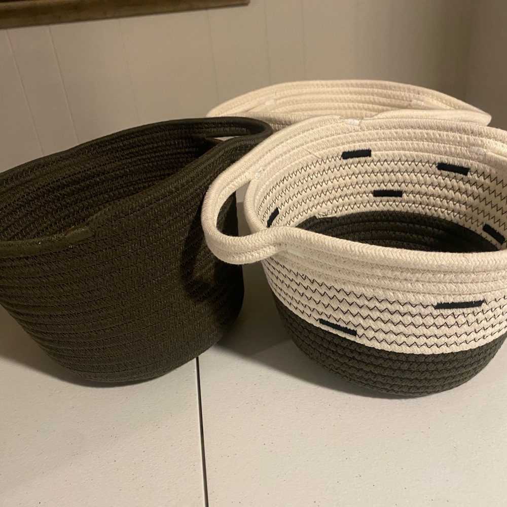 Stylish Black and White Woven Baskets
